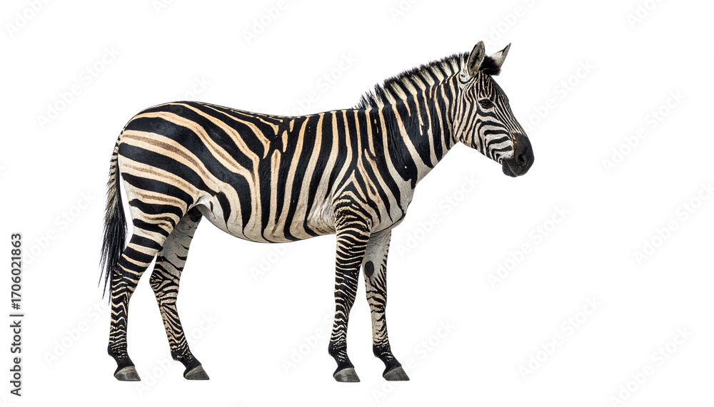 Fototapeta premium Zebra PNG, African Animal, Transparent Background, Striped Horse, Wildlife Illustration, Wild Zebra, Safari Animal, Black and White Zebra, Jungle Mammal