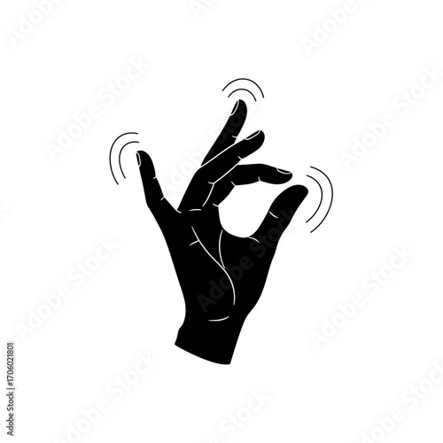 Vector art of hand gesture pinching something small concept of precision, detail, or control precise and delicate illustration