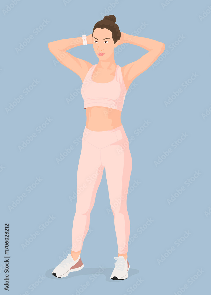 Obraz premium Yoga woman clipart, aesthetic illustration