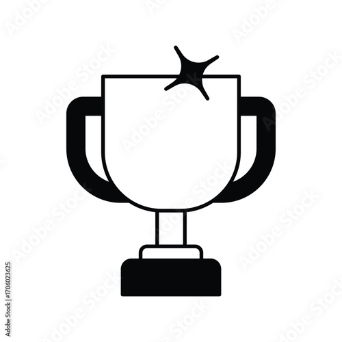 Success trophy icon with white background vector stock illustration