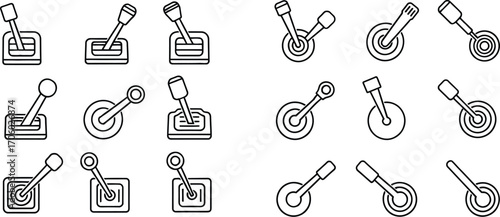 Find automatic and manual gear shift vector icons for car parts