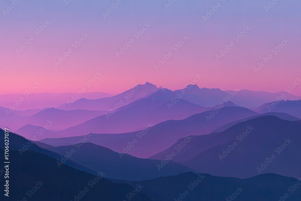 Fototapeta premium Misty mountain range at dawn (2)