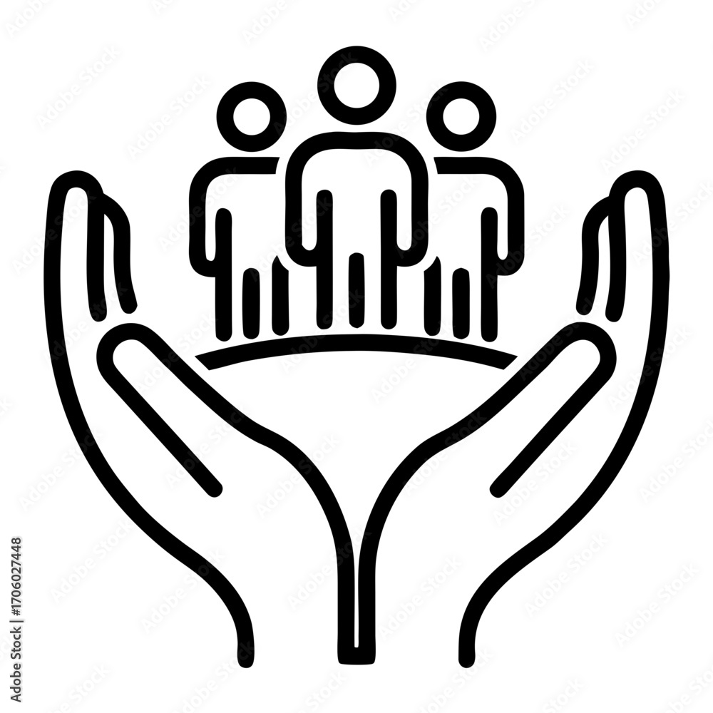 Obraz premium Care communication hand icon vector
