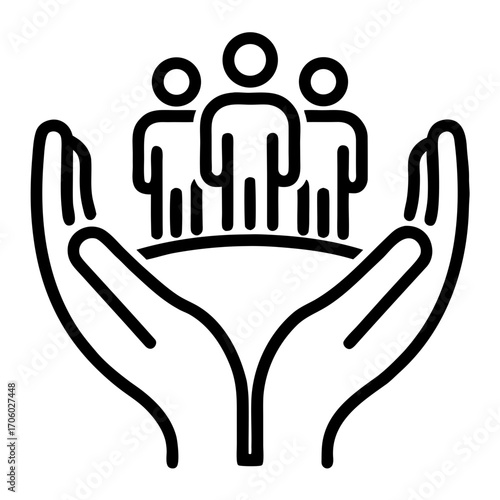 Care communication hand icon vector