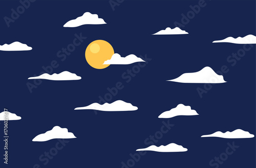 Cartoon Clouds Vector Illustration – Cute and Fluffy Sky Elements