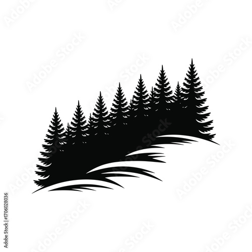 Prowling Black Cat Silhouette Illustration with Intense Gaze on White Background
