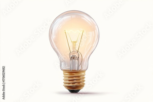 3D rendering of a glowing lightbulb