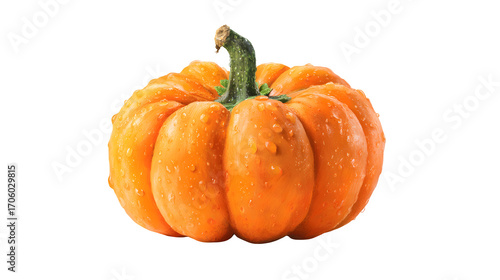 Jack-o-lantern pumpkin illustration in AI style, isolated on white background