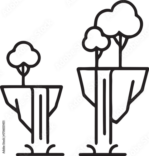 Vector illustration of a man and a tree silhouette design concept for restaurant and business