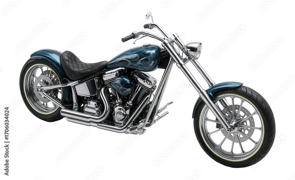 Fototapeta premium Chopper with a custom airbrushed design and forward foot controls