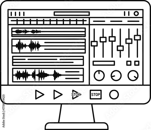 Audio editing software daw waveform mixer sound design outline