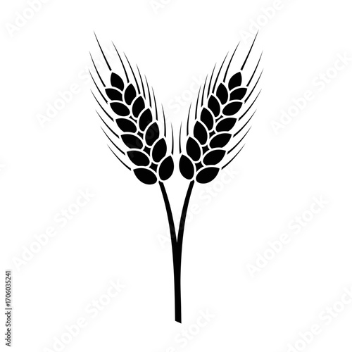 Illustration of a wheat, a symbol of harvest, abundance, and agricultural prosperity in a minimalist style