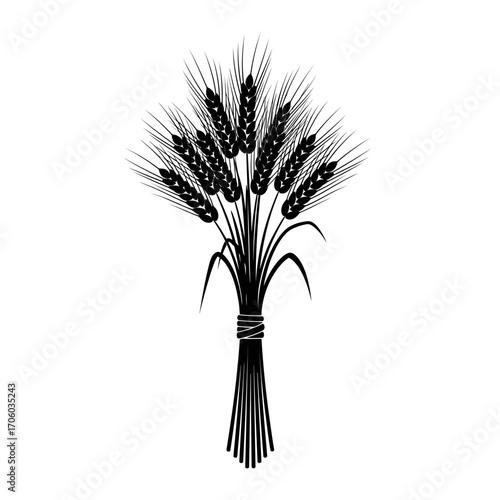 Illustration of a wheat sheaf, a symbol of harvest, abundance, and agricultural prosperity in a minimalist style