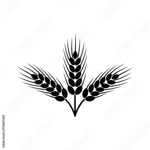 Vector art of three wheat stalks a simple and elegant design for agriculture or foodrelated themes, representing abundance