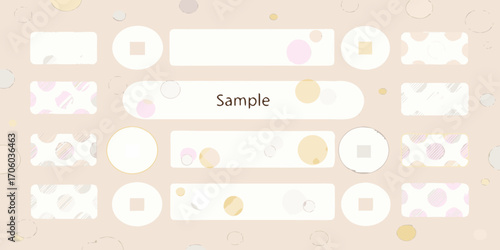 Soft pastel background with rounded rectangles and circles for text and design elements