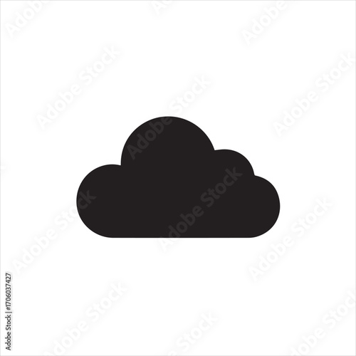 Cloud Silhouette: A clean, minimal illustration of a cloud, perfect for design elements, symbols or to represent weather forecasts, climate, and dreams.