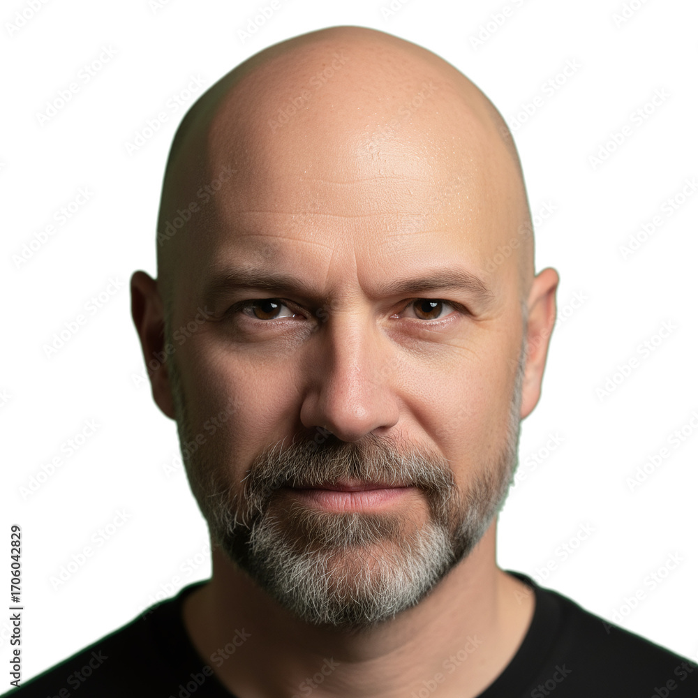Fototapeta premium bald man model isolated on transparent background