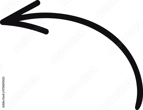 Doodle handdrawn arrow pointing left