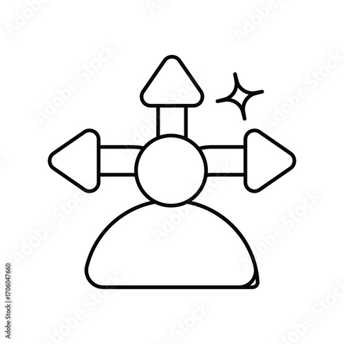 Decision making icon with white background vector stock illustration