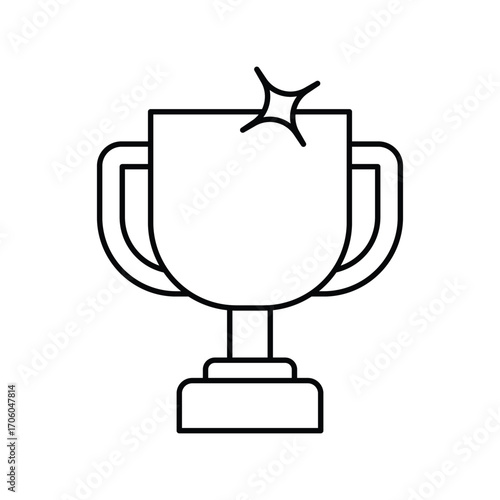 Success trophy icon with white background vector stock illustration