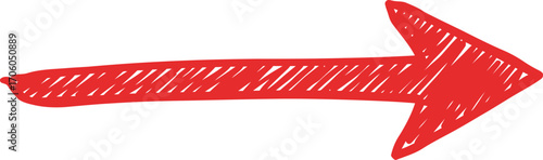 a simple red arrow pointing right on white background