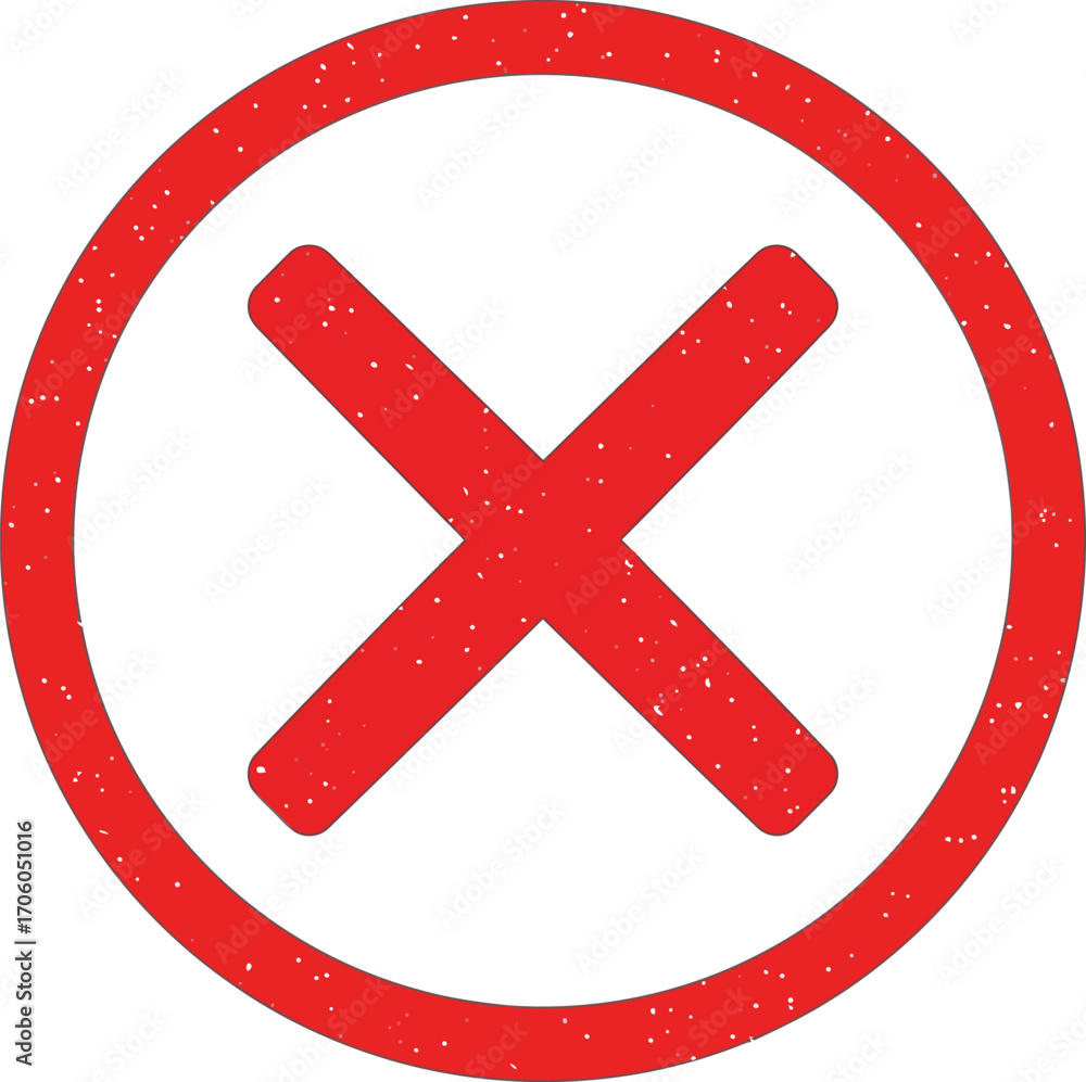 Obraz premium a red circle with a bold x mark inside it