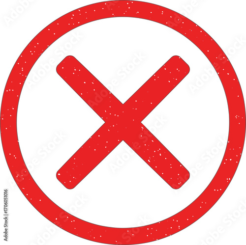 a red circle with a bold x mark inside it