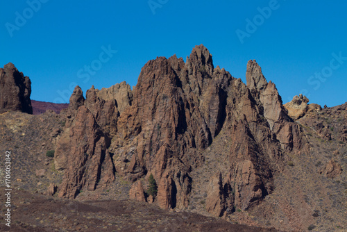 Rocks in the Roques of Garcia in the Teide National Park, Tenerife island, Spain