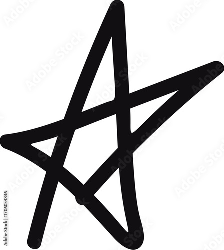 Rough doodle handwriting star vector illustration