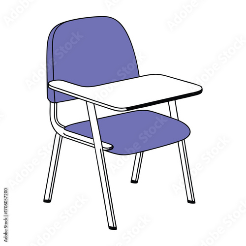 Vector art of student chair with writing tablet