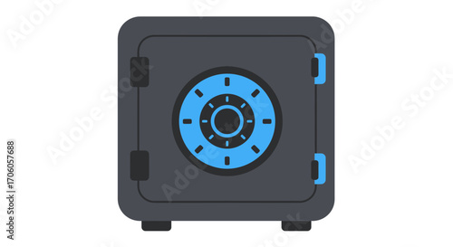 Secure finances with a strongbox illustration, a symbol of safety and financial security
