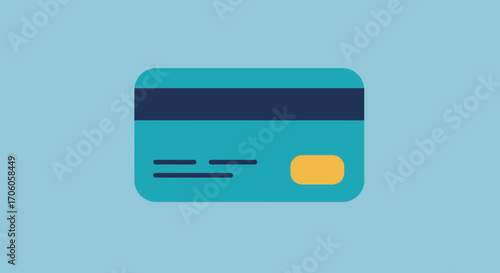 Modern blue credit card icon for easy online payment and secure financial transactions