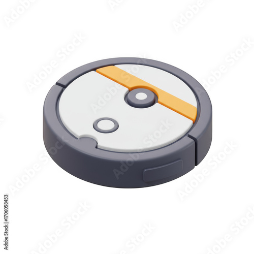 3d render of a robotic vacuum cleaner isolated on transparent background