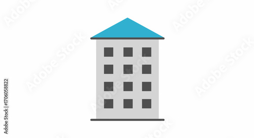 Modern urban apartment building with bright design, a cool architectural icon for city living