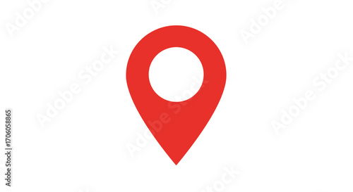 Find local places with a red map pin icon for travel, business, or delivery tracking solutions