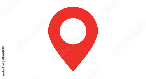 Vibrant red location pin icon for maps and navigation apps for modern business use