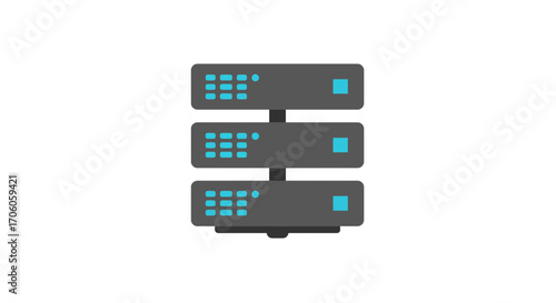 Modern cloud server vector graphic for tech companies and technology presentations