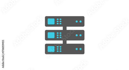 Modern server stack illustration for cloud computing and data center technology needs