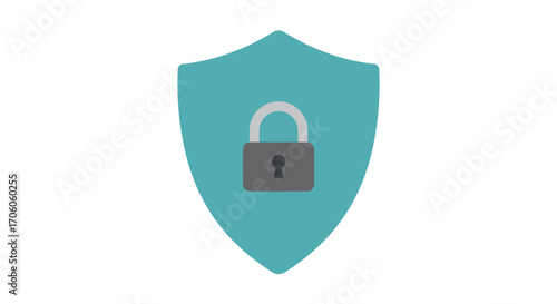 Secure your data with a modern shield padlock for privacy and protection online, originally vector graphic