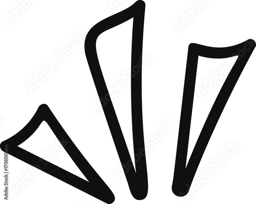 Exclamation marks doodle points vector illustration
