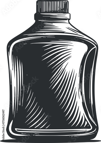 Illustration of a condiment bottle with a sleek design suitable for food packaging.