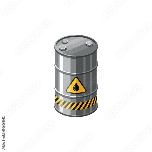 Isometric oil barrel icon logo flat vector design