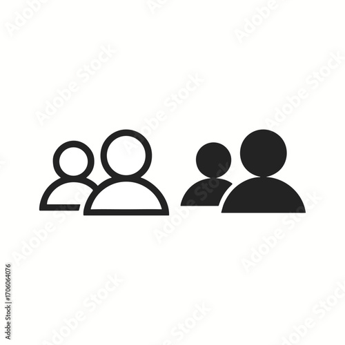 Social People person icon logo flat vector design