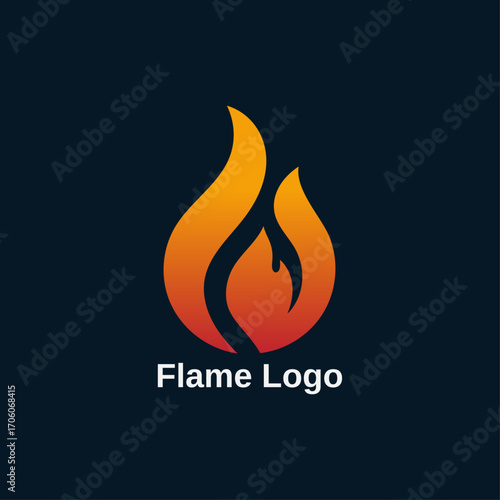 Unique fire flame icon vector, Modern bonfire silhouette, Abstract fire symbol, Branding logo for business
