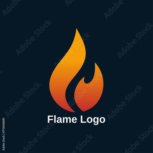 Unique fire flame icon vector, Modern bonfire silhouette, Abstract fire symbol, Branding logo for business
