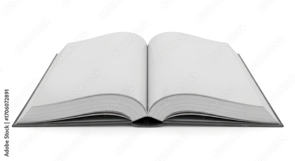 Fototapeta premium Open Book with Blank Pages Ready for Text.