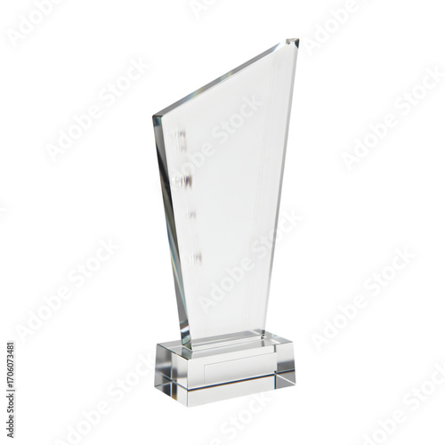 Elegant Crystal Award Modern Glass Trophy Achievement Recognition Prize Contemporary Design Transparent Plaque Business Success Corporate Event Winners Trophy on transparent background