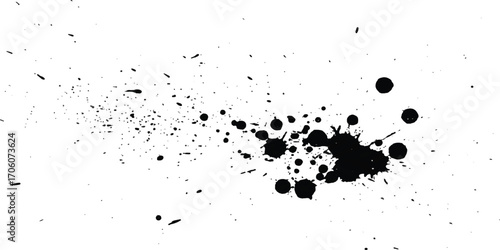 Three black spots on a white background create an abstract minimalistic composition