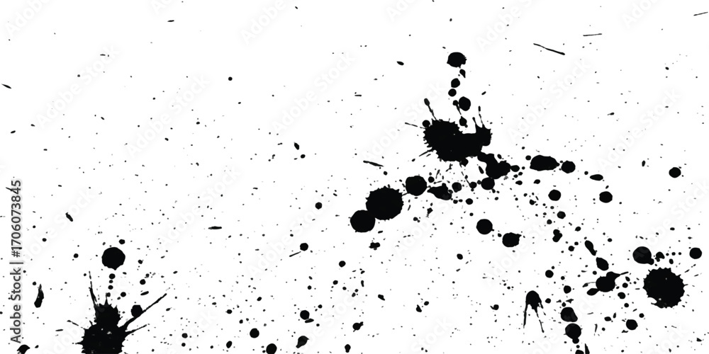 Fototapeta premium Ink Splatters on White Paper Background Artistic Design Grunge Texture Element