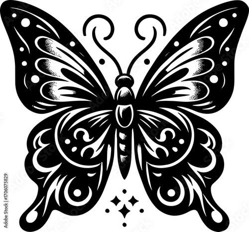 black ornated butterfly 